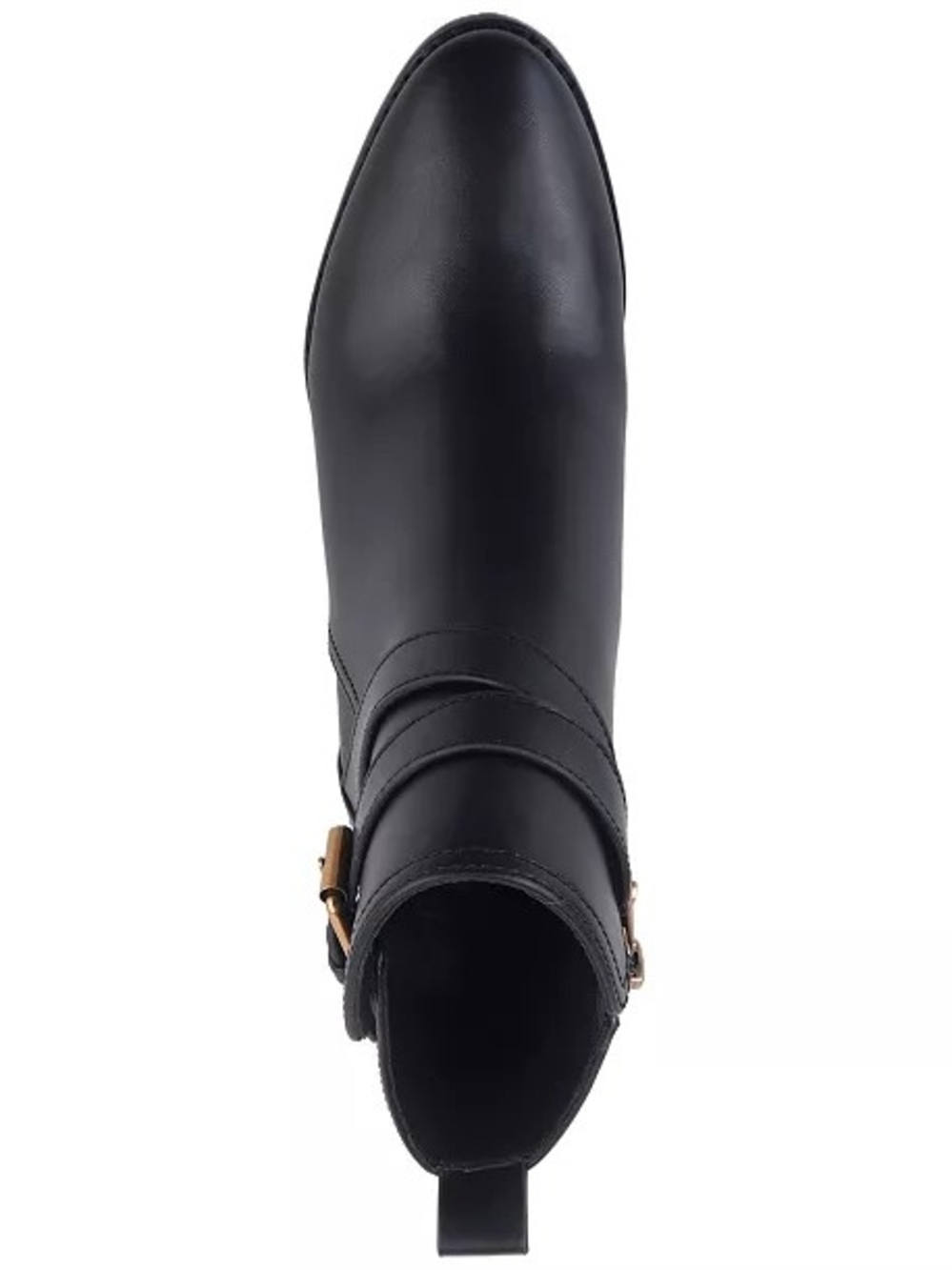 Giani Bernini Black Leather Ankle Boot with Gold Buckle - Picture 4 of 13